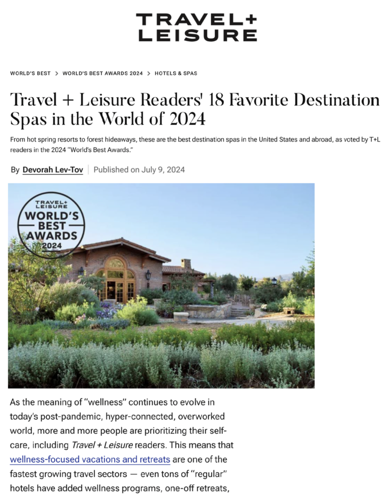 Travel+Leisure Awards 2024